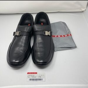 Prada Men’s Black Leather Slip-On Loafers